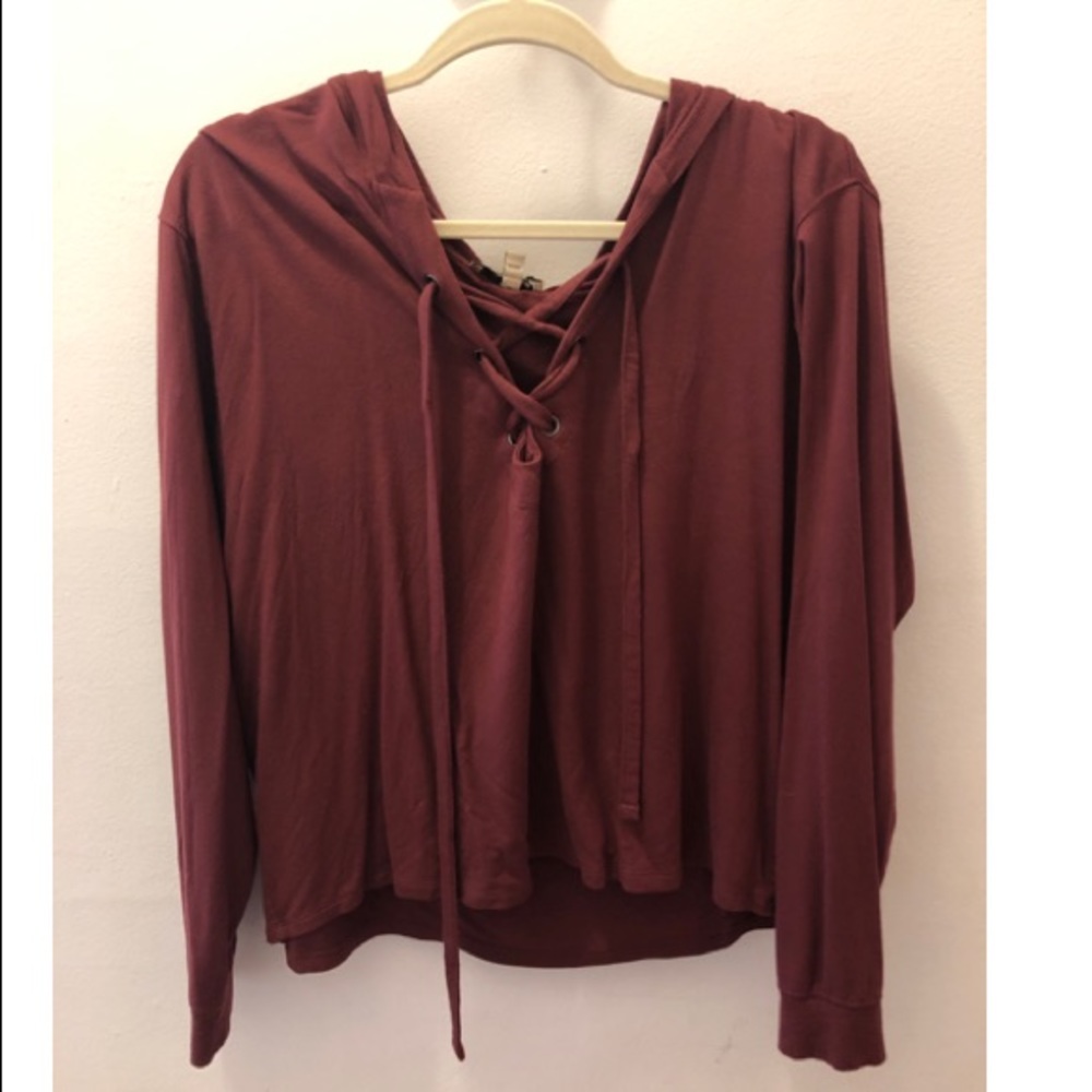red lounge hoodie from express